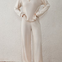 Spring and Autumn Long Sleeve Half-Zip Top and Pants