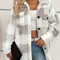 Plush Plaid Winter Coat - High Stretch