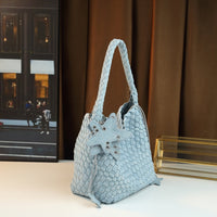 Bucket Bag Set | Handwoven Burgundy Large