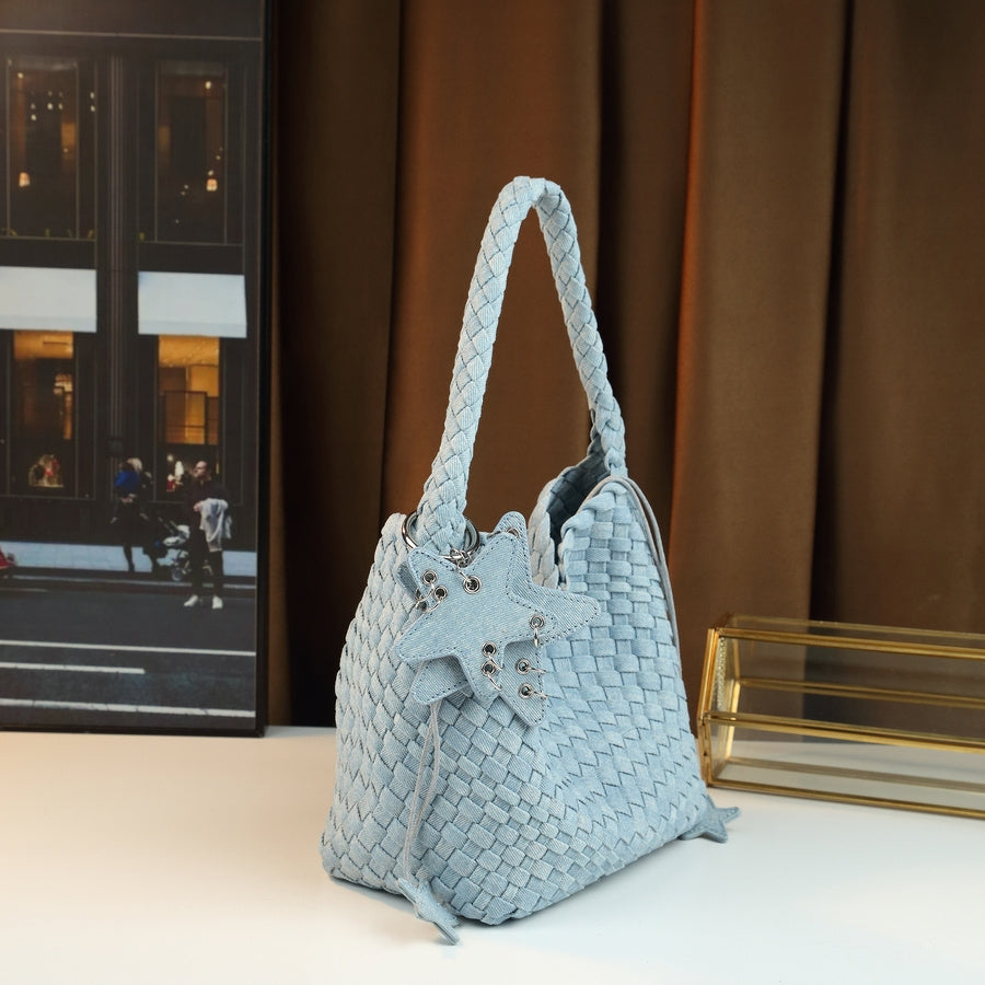 Bucket Bag Set | Handwoven Burgundy Large