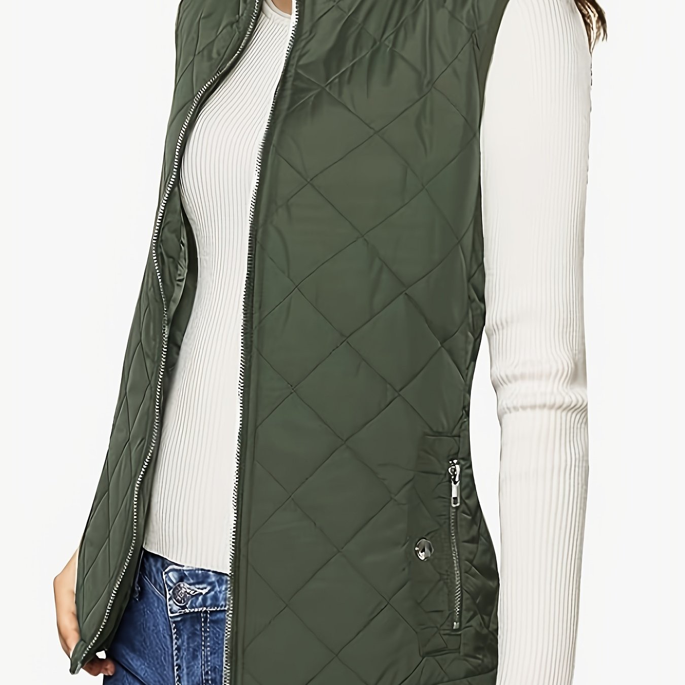 Elegant Lightweight Quilted Stand-Collar Vest