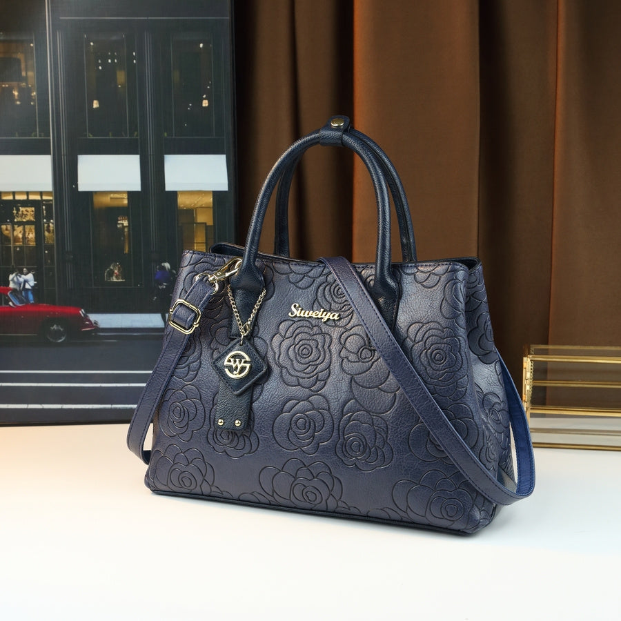 Thought Yaa Vintage Floral Embossed PU Handbag