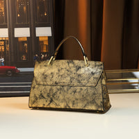 Retro Laser Snake-Pattern Handbag - Adjustable Strap