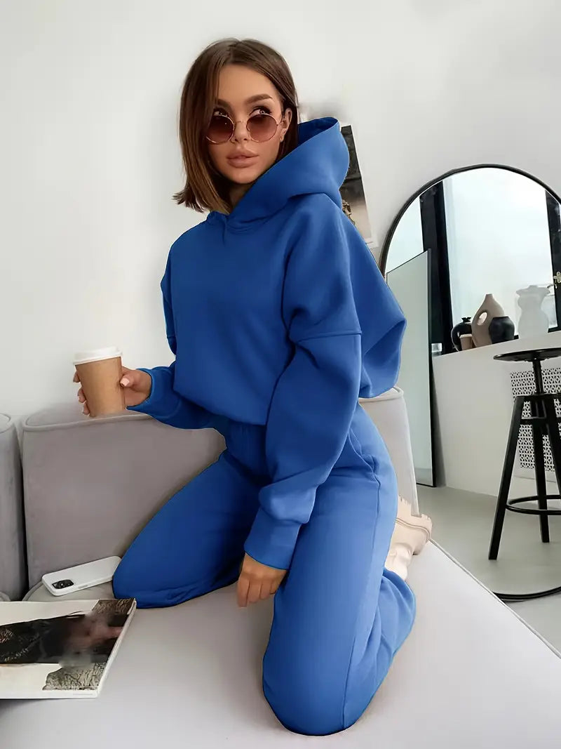 Women's Autumn/Winter New Solid Color Hoodie Set