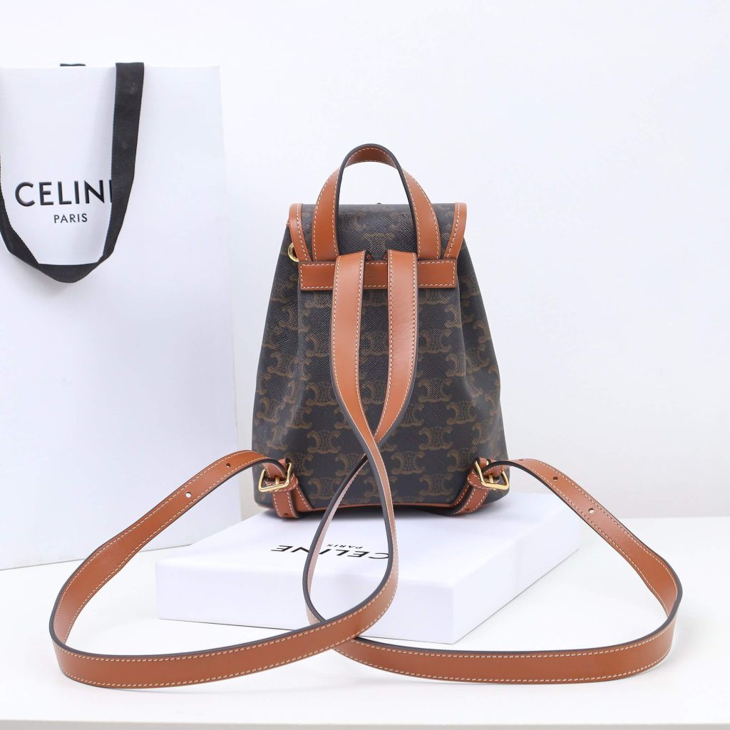 FOLCO Logo Print Calfskin Mini Backpack