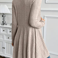 Elegant Textured Loose-Fit Cardigan - Mid-Stretch