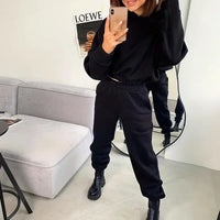 Women's Autumn/Winter New Solid Color Hoodie Set