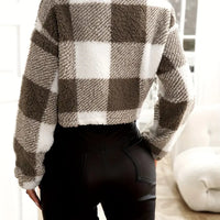 Cozy Plaid Teddy Jacket - Long Sleeve Fall/Winter Outerwear