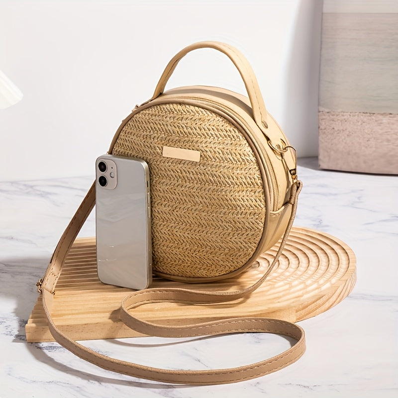 Vintage Woven Straw Beach Tote