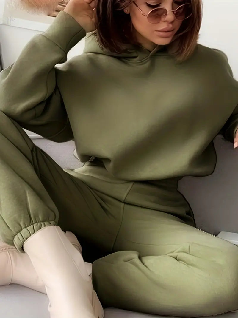 Women's Autumn/Winter New Solid Color Hoodie Set