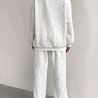 Textured Fabric Long Sleeve Sweatshirt & Pants Set