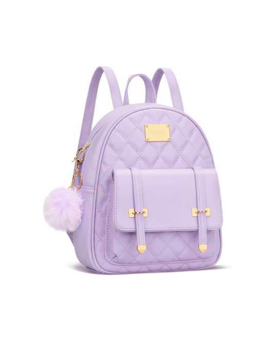 Quilted Mini Backpack Purse (White)