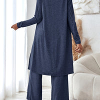 Solid Color Strap Top and Pants and Cardigan, Lightweight Cardigan