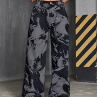 Straight-Leg Mid-Rise Jeans - Washed Denim DK5516