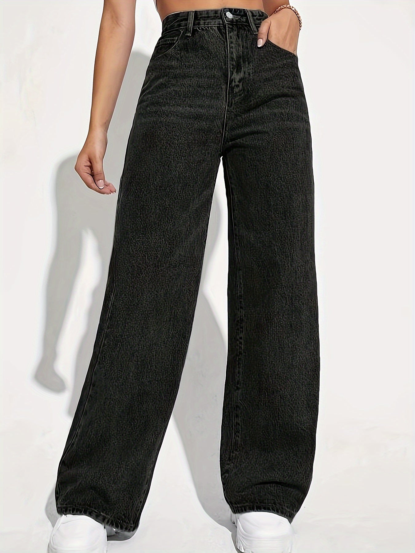 CPUY Mid-Waist Straight Leg Jeans - Cotton Blend Slight Stretch Denim