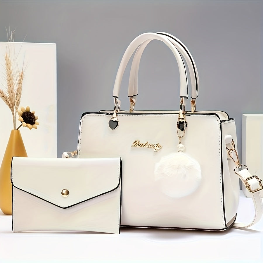 Solid Mini Multi-Layer Pom-Pom Bag