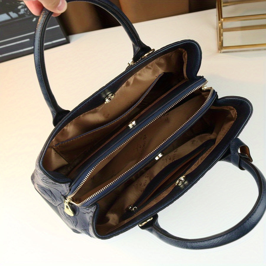 Thought Yaa Vintage Floral Embossed PU Handbag