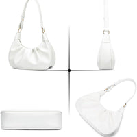 Crescent Ruched Shoulder Bag