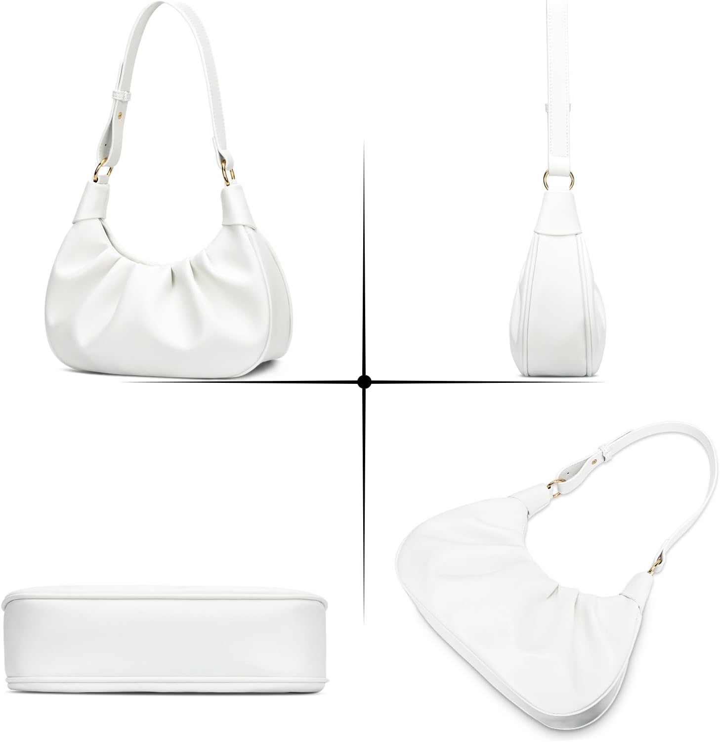 Crescent Ruched Shoulder Bag