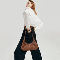 Crescent Ruched Shoulder Bag