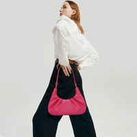 Crescent Ruched Shoulder Bag
