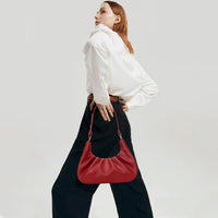 Crescent Ruched Shoulder Bag