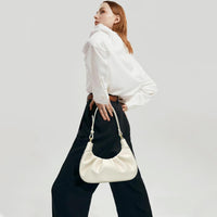 Crescent Ruched Shoulder Bag