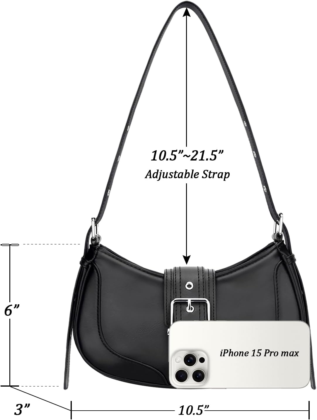 Retro Crescent Hobo Shoulder Bag