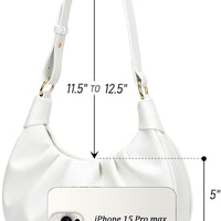 Crescent Ruched Shoulder Bag