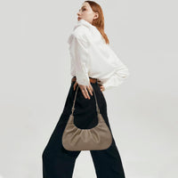 Crescent Ruched Shoulder Bag