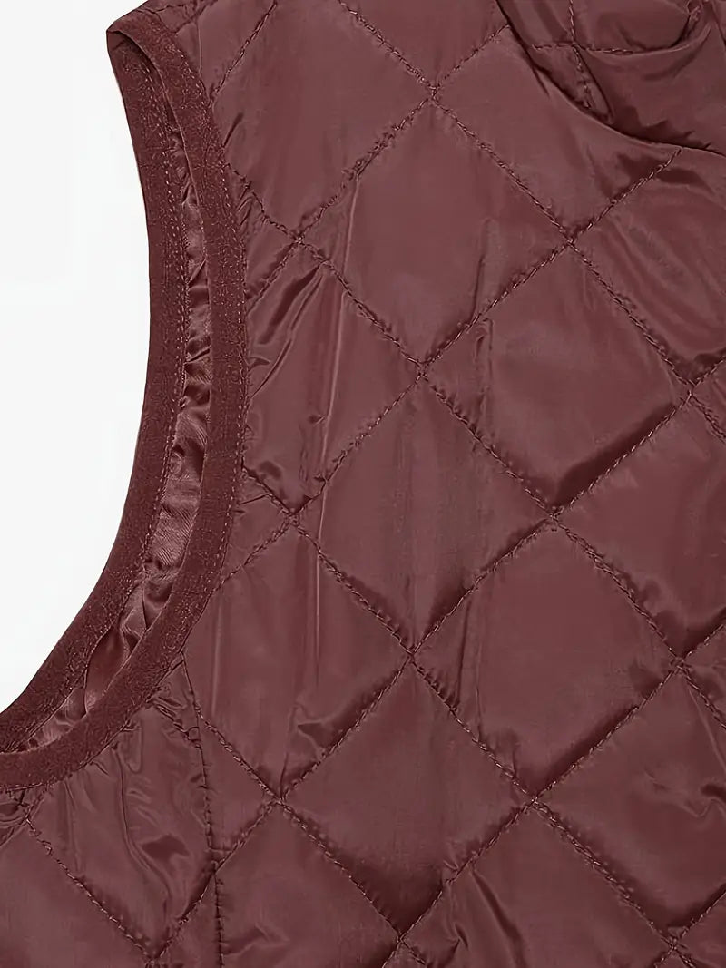 Elegant Lightweight Quilted Stand-Collar Vest