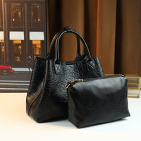 Vintage Rose Embossed Bucket Tote