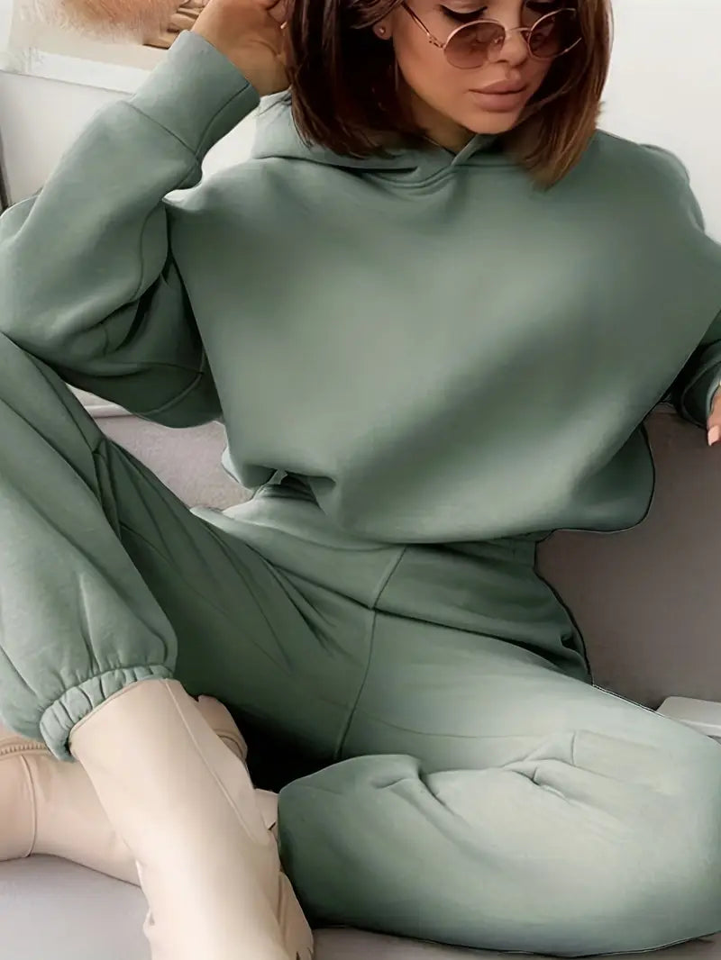 Women's Autumn/Winter New Solid Color Hoodie Set