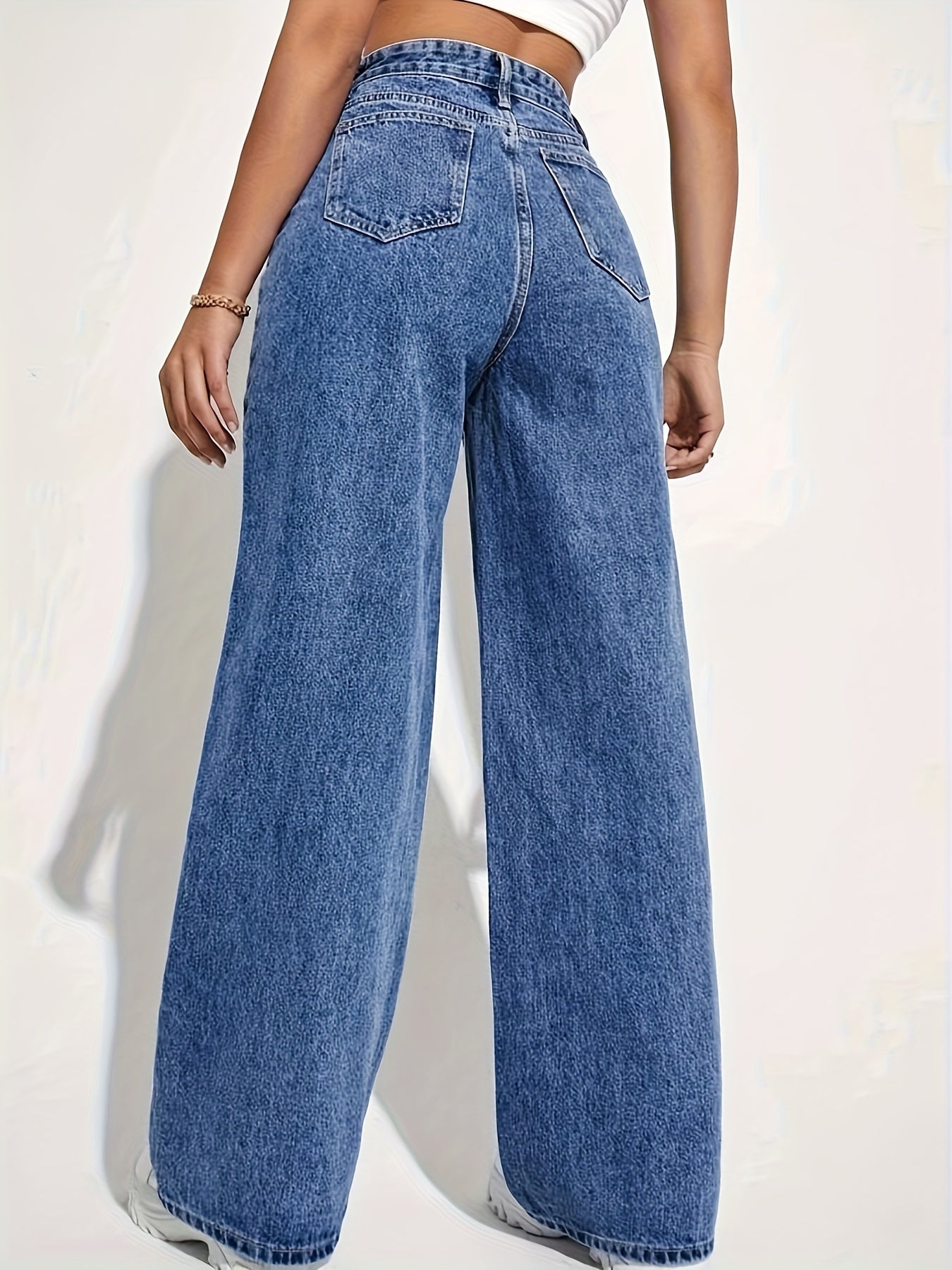 CPUY Mid-Waist Straight Leg Jeans - Cotton Blend Slight Stretch Denim