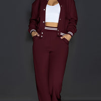 Women's Solid Color Polyester Suit