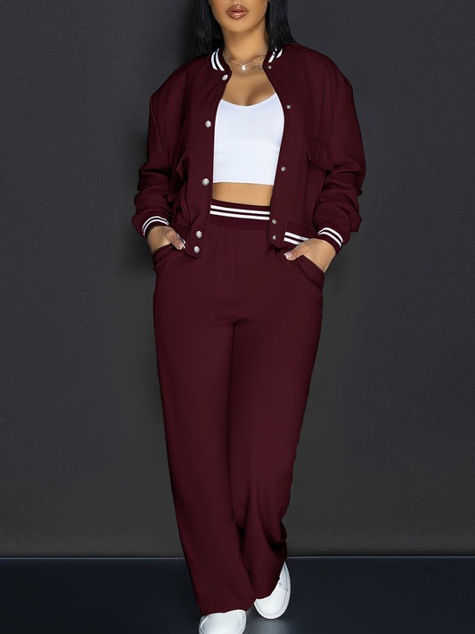 Women's Solid Color Polyester Suit