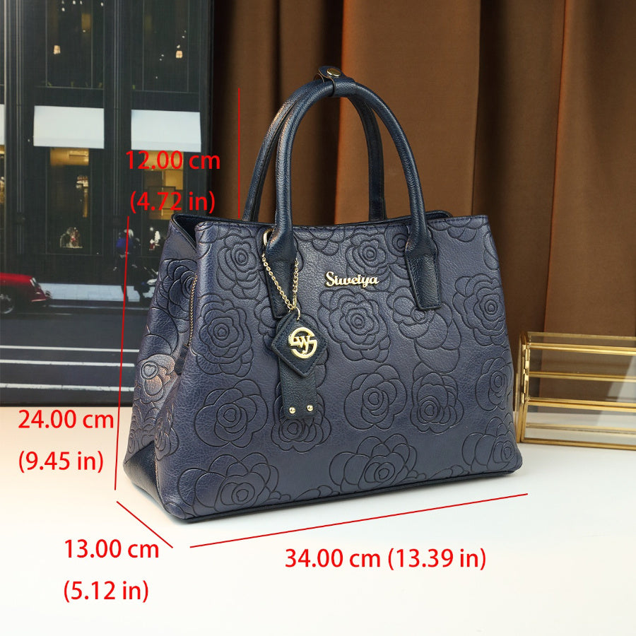 Thought Yaa Vintage Floral Embossed PU Handbag