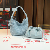 Bucket Bag Set | Handwoven Burgundy Large