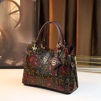 Autumn/Winter Floral Tote - Dark Brown Vintage