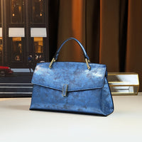 Retro Laser Snake-Pattern Handbag - Adjustable Strap