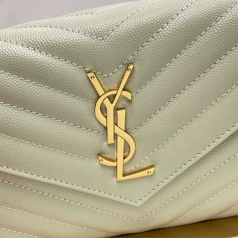 Classic cassandre chain wallet in grain de poudre leather