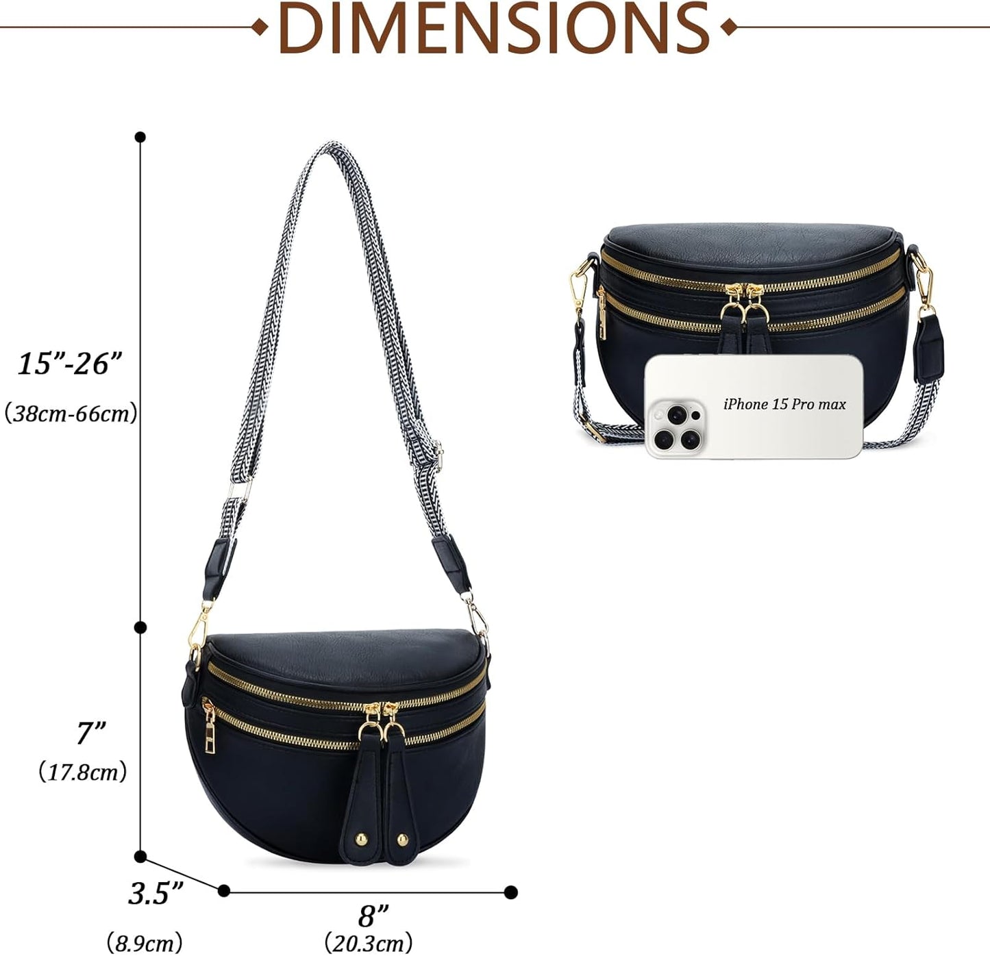 Trendy Leather Sling Crossbody Bag