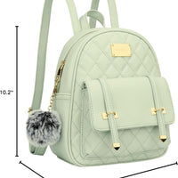 Quilted Mini Backpack Purse (White)