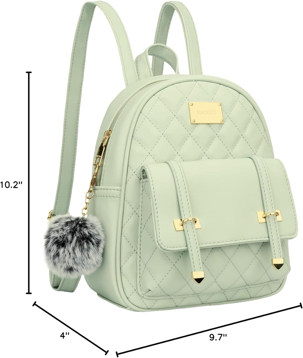 Quilted Mini Backpack Purse (White)