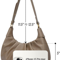 Crescent Ruched Shoulder Bag