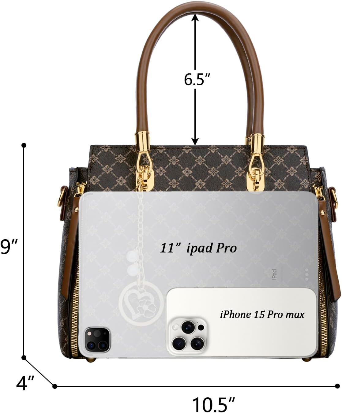 Vegan Leather Satchel Handbag