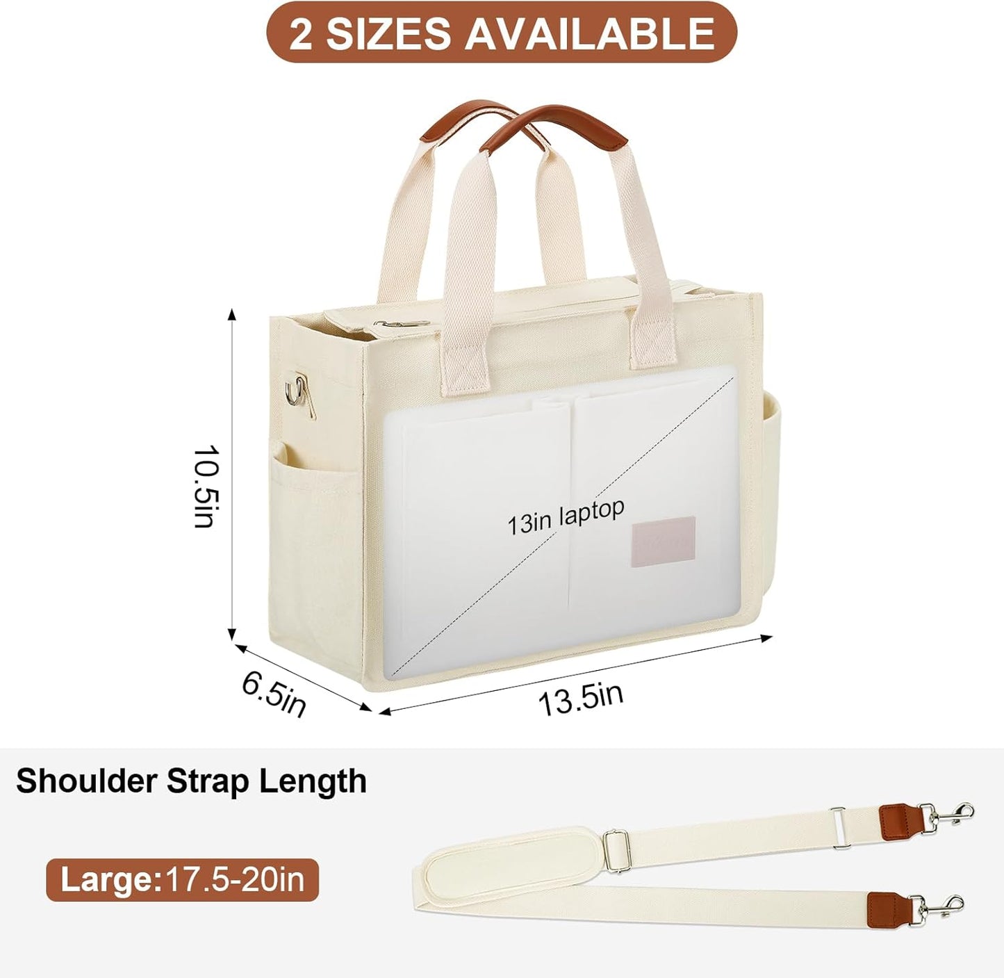Large Canvas Tote Crossbody Bag