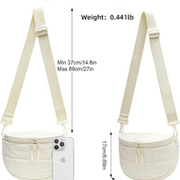 Quilted Puffer Sling Fanny Pack (Black)