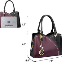 Triple-Compartment Satchel Handbag