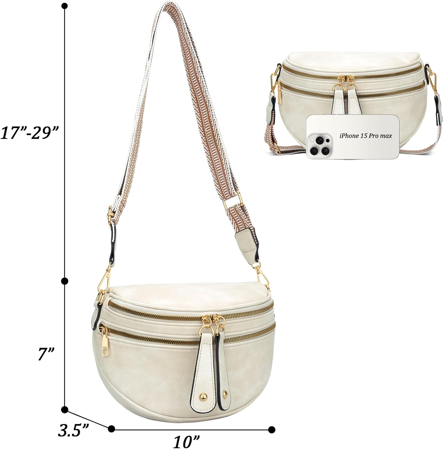 Trendy Leather Sling Crossbody Bag